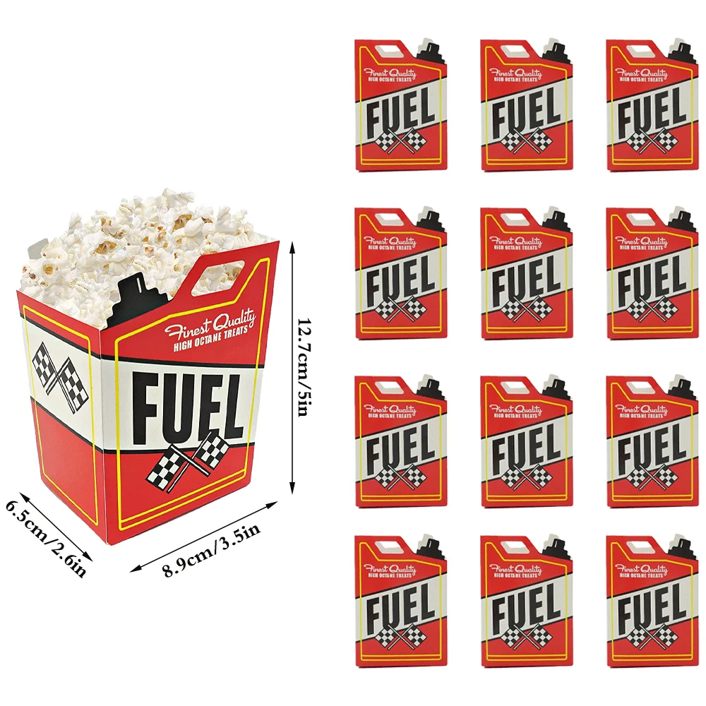 Race Car Fuel Can Popcorn Boxes - Monster Truck Party Supplies & Racing Birthday Decorations (12/24/36 Pack)