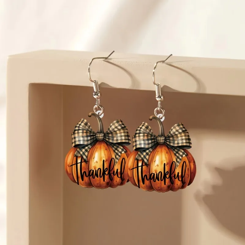 Elegant Pumpkin Drop Earrings for Women Hot Stylish Party Vacation Halloween & Thanksgiving Jewelry Accessory