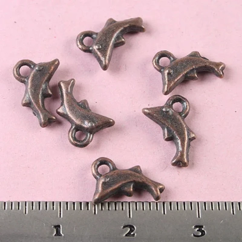 

100pcs 11*8mm Copper Tone Dolphin Charms H1793 Charms for Jewelry Making