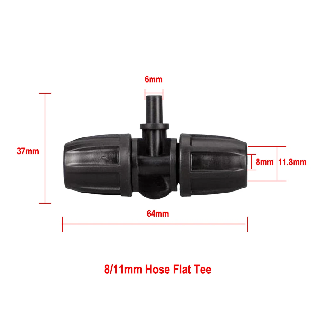 Description Picture 3 of itemIrrigation Garden Hose Connector 8/11 4/7 mm Hose Reducer Joint Tee Elbow End Plug Drip Irrigation System Fitting
