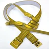 Celebration Student Boys Girls Five Pointed Star Silk Polyester Belt Leather Belt Gold Color Ceremony Belt Crossbody Strap