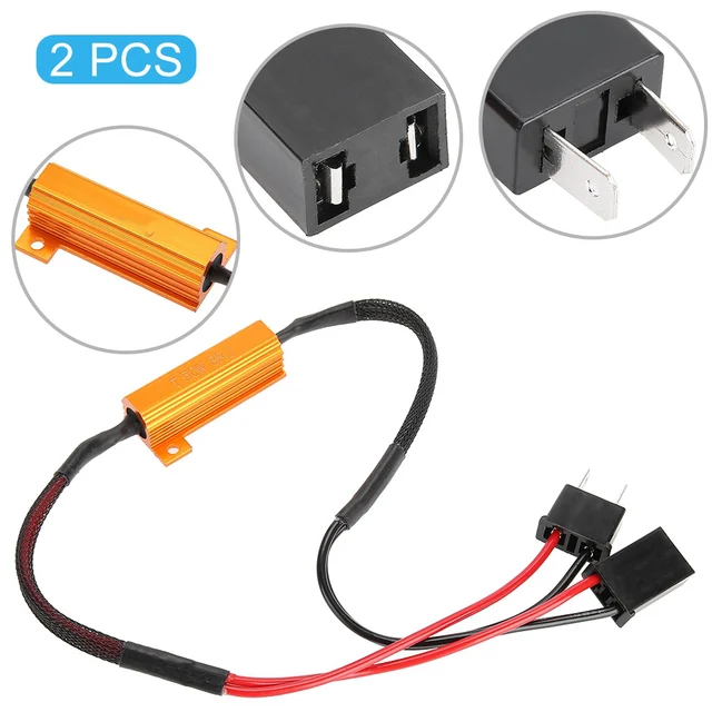 Car LED Decoders for H7 Headlight Anti Hyper Flash No Error Load Resistor Wiring Headlight Decoder Load Resistor Decoder 6