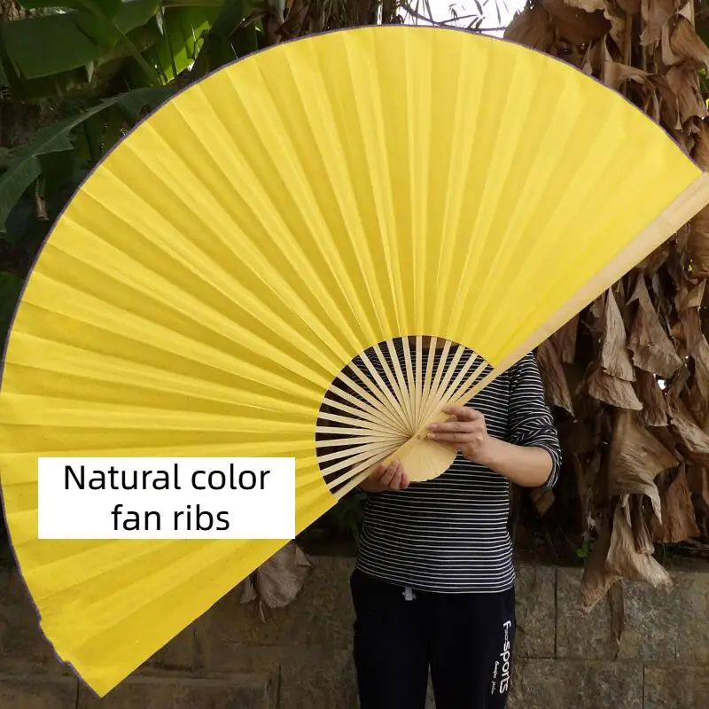 Multi Specification Blank Handmade Rice Paper COS Prop Fan Large Hanging Fan Decorative Folding Craft Cloth Cover Decorative