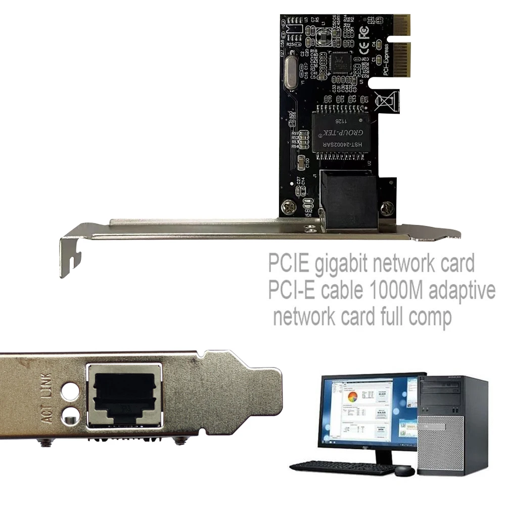 네트워크 카드 10/100/1000Mbps 기가비트 이더넷 PCI Express 네트워크 카드 PCIe RJ45 LAN 어댑터 데스크탑 컴퓨터 PC 드라이버 무료
