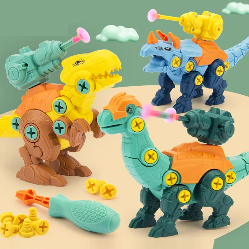 

DIY Screwing Jurassic Dinosaurs Baby Toys for 3 Years Old Assembly Nuts Model Sets Safe Blocks Early Educational Chid Gifts