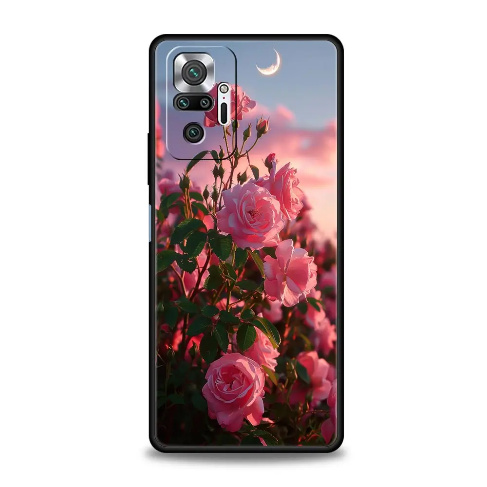 Elegant Red Rose Floral Design Soft Phone Case Cover