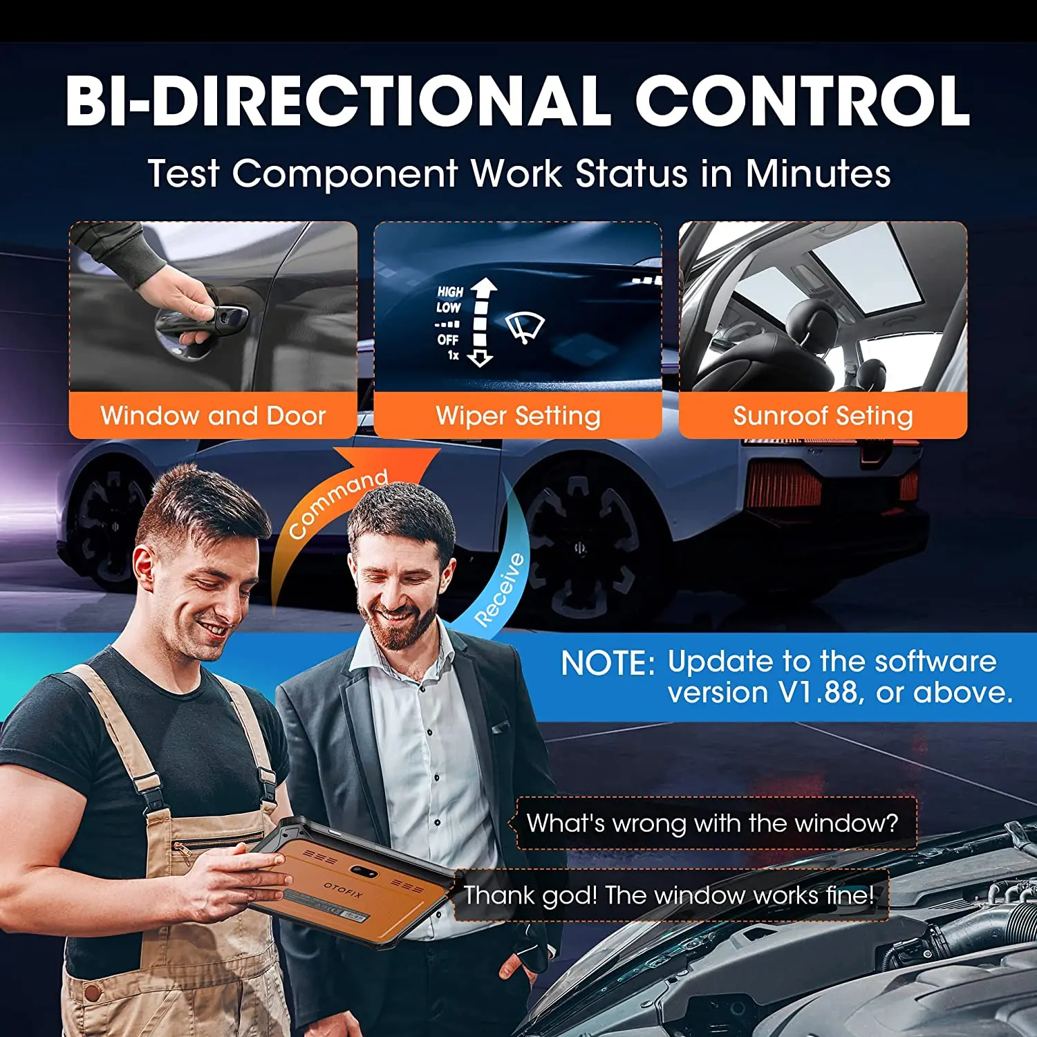 OTOFIX 블루투스 자동차 진단 도구, D1 라이트, OBD2 스캐너, 양방향 자동차 스캔 도구, 2 년 무료 업데이트 활성 테스트