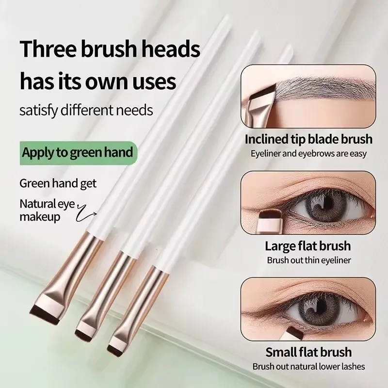 Description Picture 2 of item3 Pcs Edge Eyeliner Brush Oblique Head Eyebrow Brush Outline Eyeliner Brush Ultra-thin Eyeshadow Makeup Tools