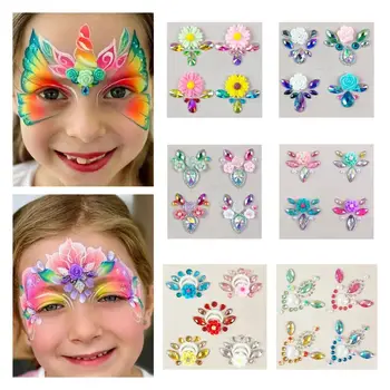 1Pc Festival Face Jewels Rhinestones Adhesive Crystal Face Gem Stickers Beauty Body Art Forehead Tattoo Stickers 1