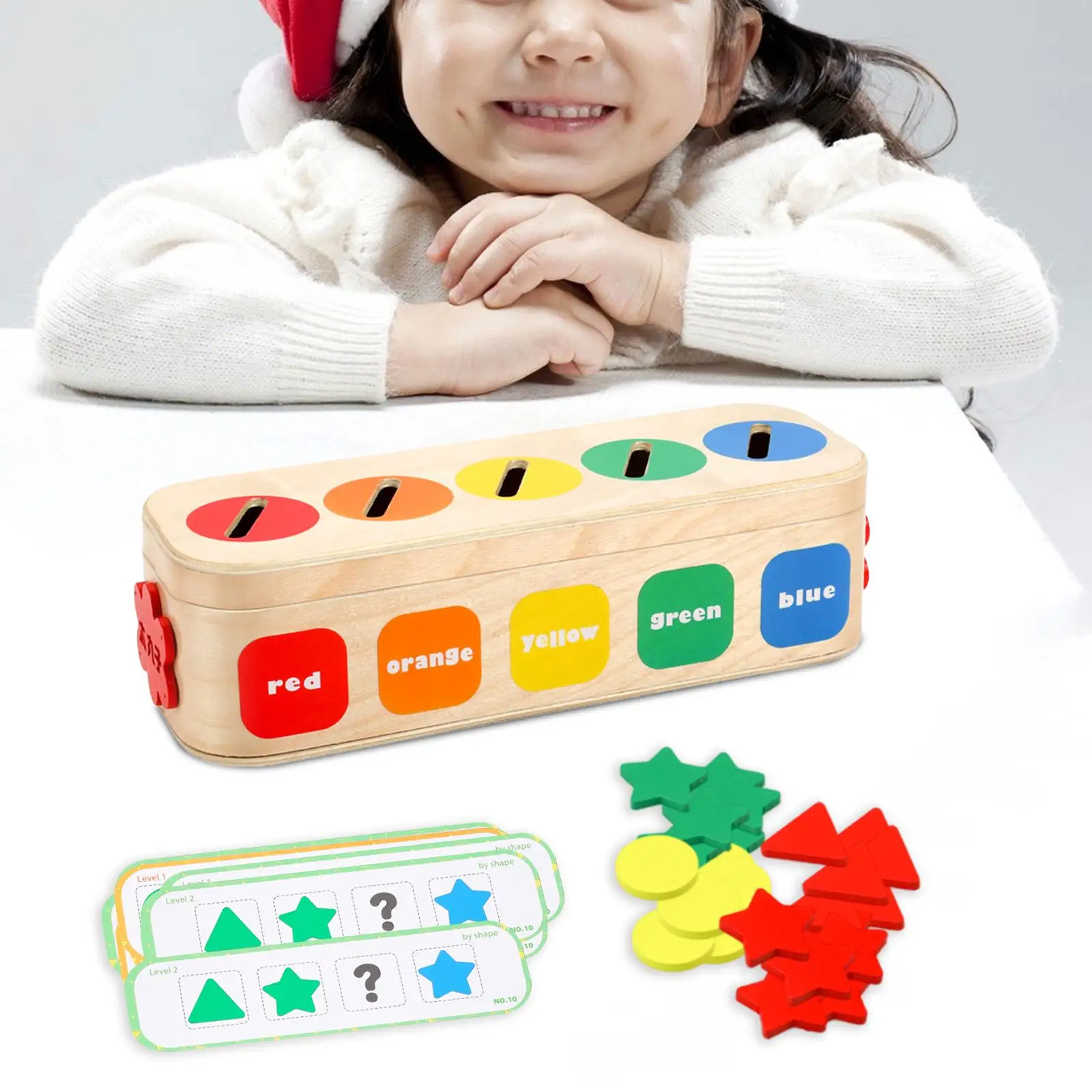 

Montessori Shape Color Sorting Toy Early Educational Toys Color Matching Board Preschool Learning Toy for Boy Girls 3 4 5 Gift