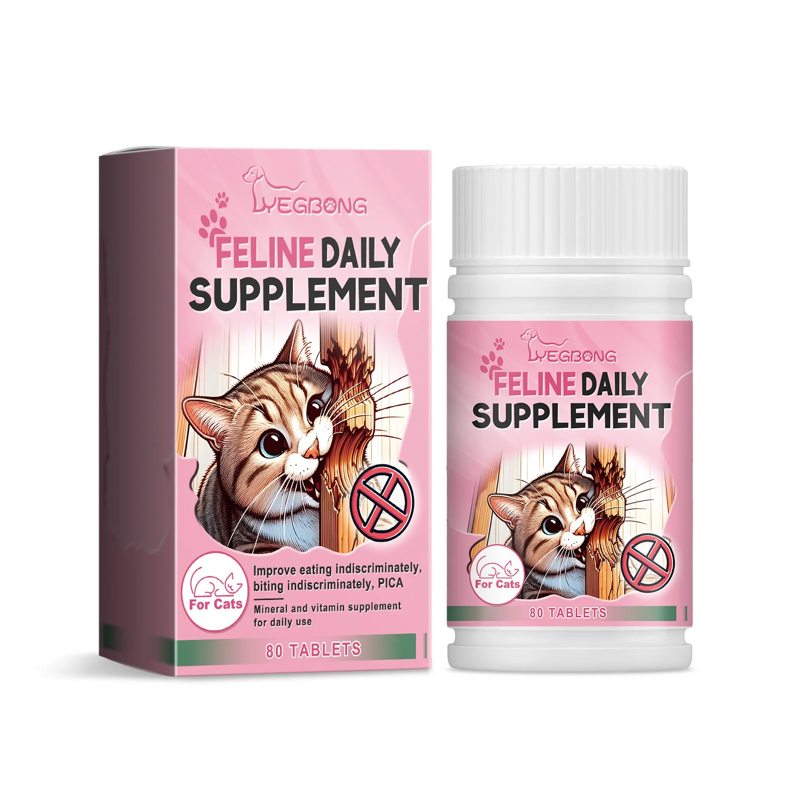 80 Tablets-Comprehensive Multivitamin Supplement for Cats-Essential Micronutrients for Balanced Diet & Nutritional Support