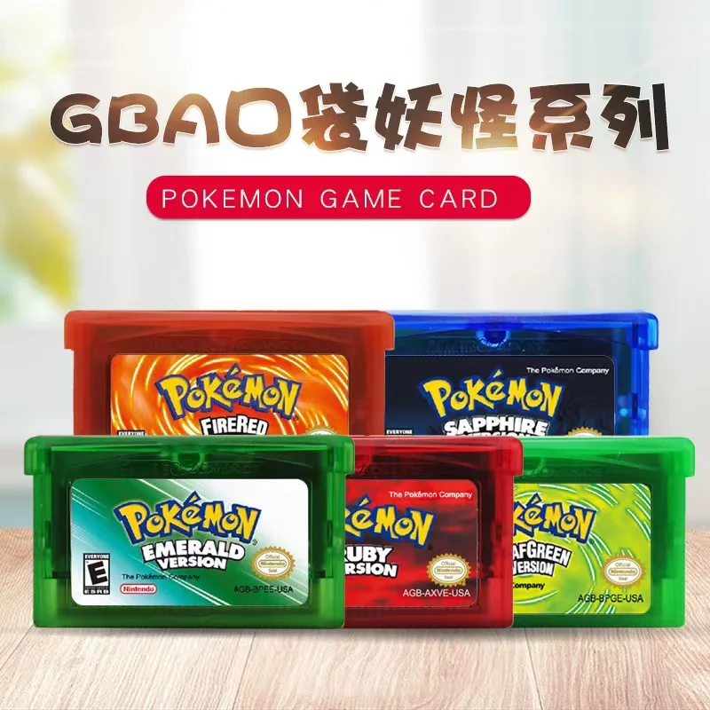 

GBA Game Pokemon Series 5 Bit Video Game Cartridge Console Card Pokemon Emerald Ruby FireRed LeafGreen Sapphire Multi-language