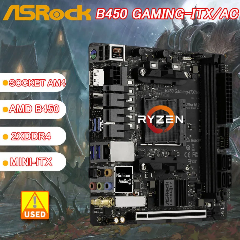 B450 B450MマザーボードアスロックB450 GAMING ITX/acソケットAM4ためryzen 5000gシリーズcpu
