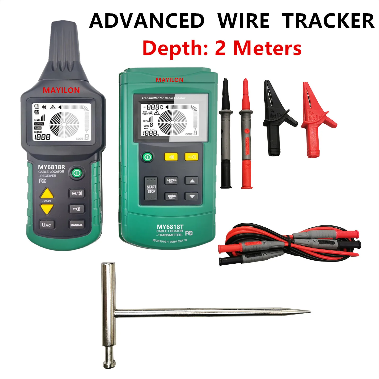 MY6818 Wire Tracker Portable Professional Wire Cable Tracker Metal Pipe
