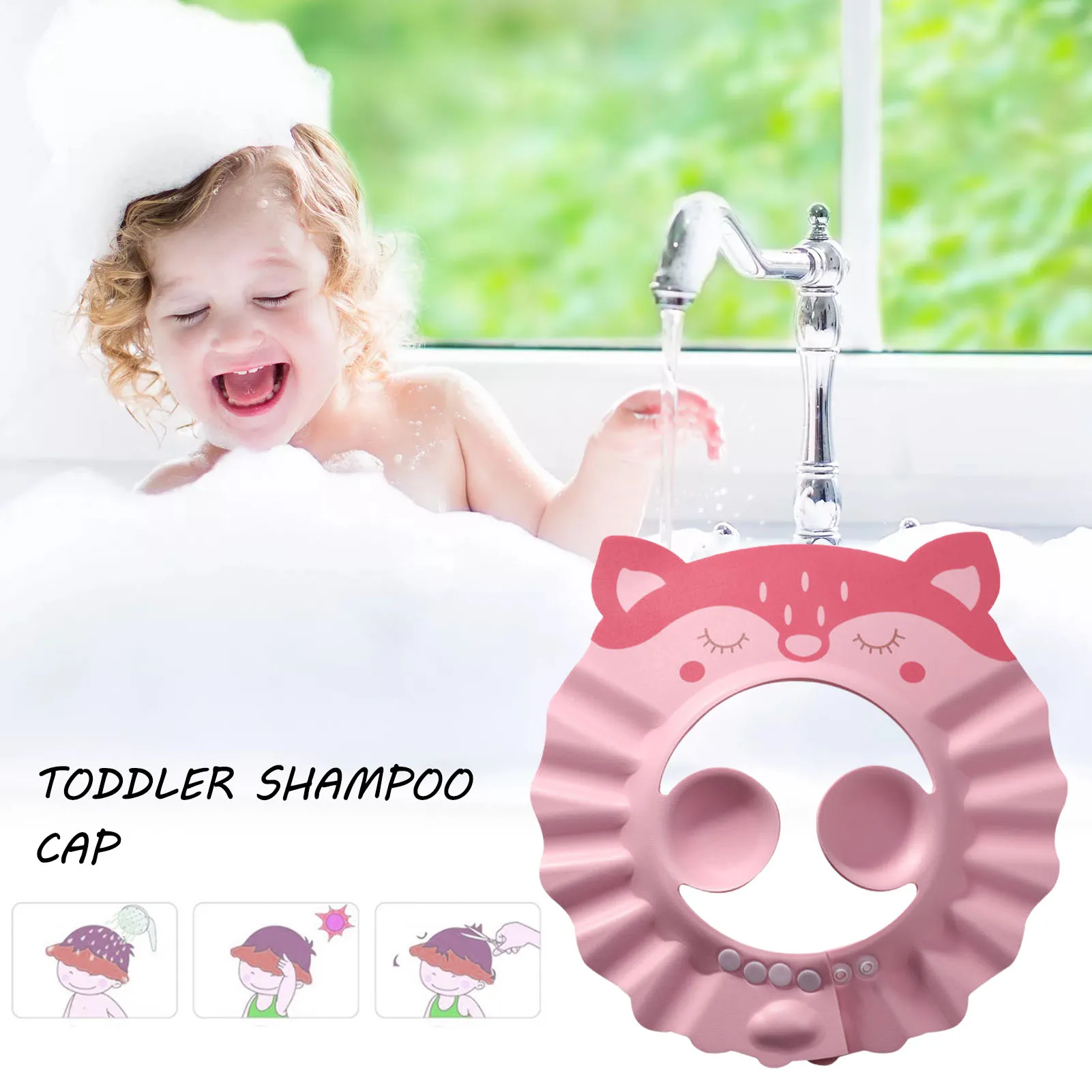 Baby Shower Cap Baby Bathing Cap With Ear Protection Wash Bath Shield Visor Hat Adjustable Bathing Tub Head Protector For hair wash hat,shampoo shower cap,hair wash shield