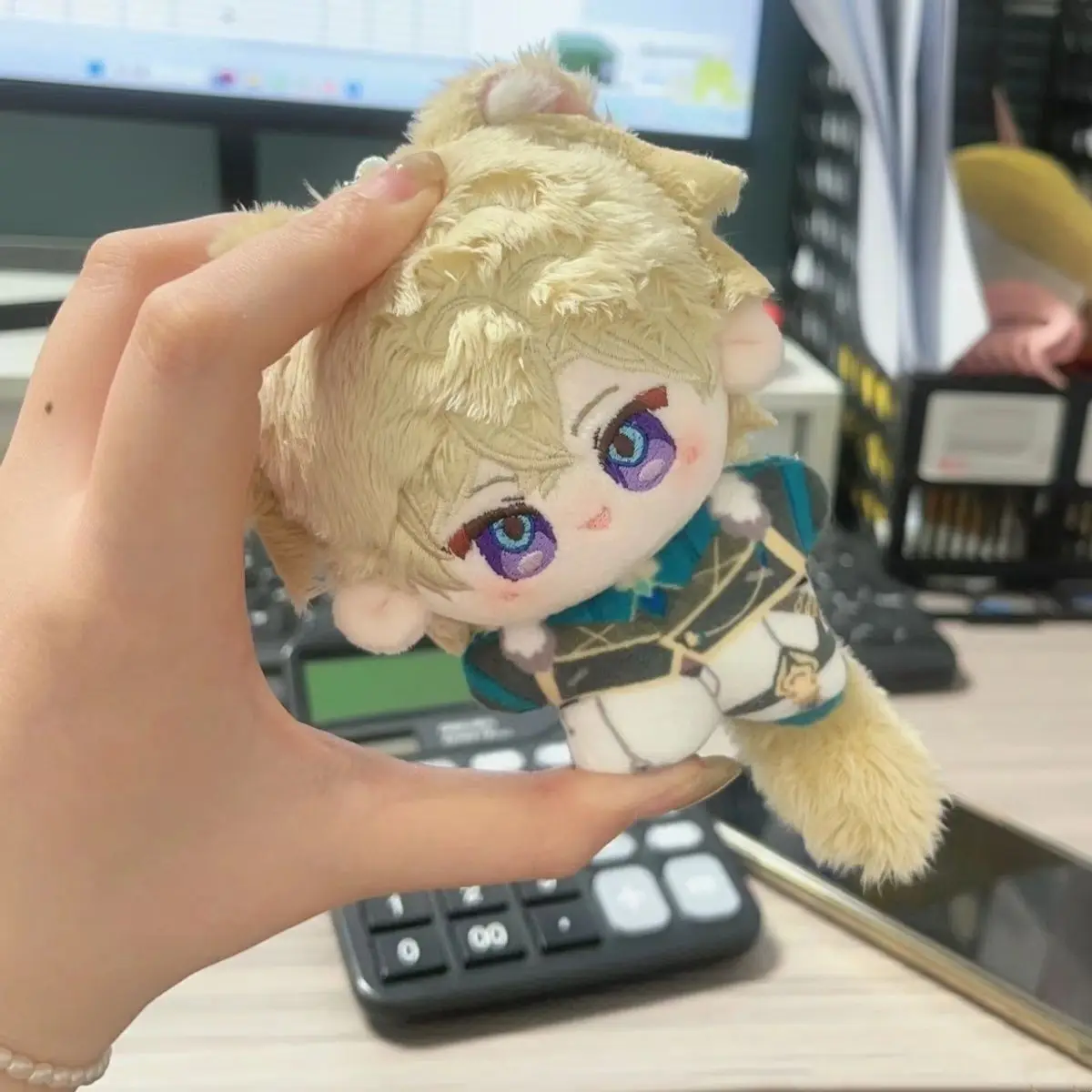 

Game Honkai: Star Rail Aventurine 10cm Kawaii Mini Starfish Body Animal Ear Plush Doll Pendant Keychain Stuffed Toys Fan Gift