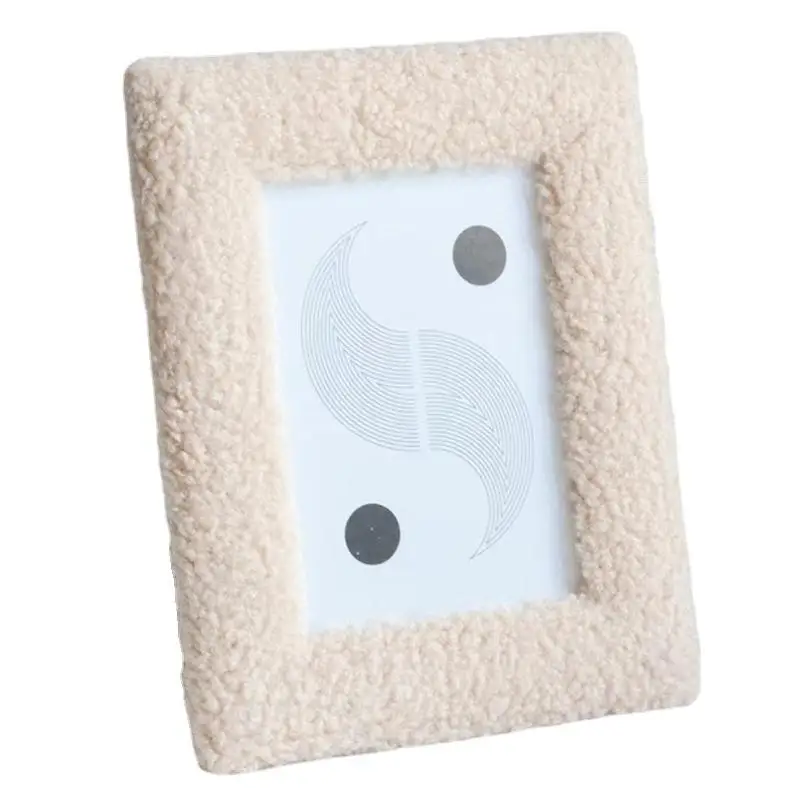 Photo Frame 6Inch/7Inch Home Modern Simplicity Solid Color Plush Tabletop Decorative Ornament 1Pc photo frame