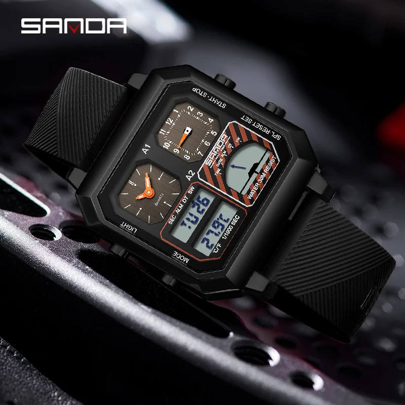 SANDA 6210 Fashion Electronic Watch Student Smart Outdoor Sports