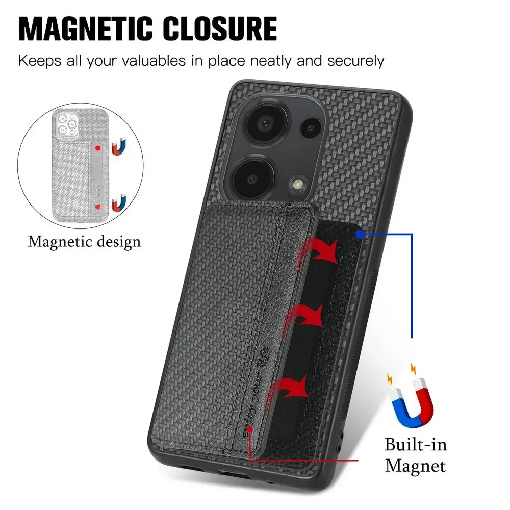 RFID Leather Magnetic Card Holder Phone Case - Premium Back Cover and Bumper