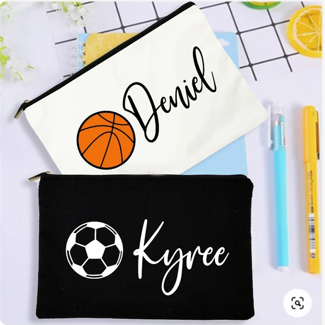 Sac à Crayons Personnalisé avec Nom de Football, Étui de Rangement pour  Fournitures Scolaires, Cadeau de Noël et d'Anniversaire pour Enfant -  AliExpress