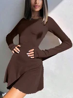Women's Sexy Club Long Sleeve Mini Bodycon Dress Suitable For Nightclub, Family Party, Vacation, Leisure - Image 5