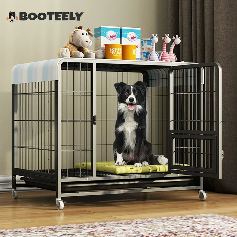 BOOTEELY Heavy Duty Dog Kennels Metal Dog Kennels Heavy Duty Indestructible And Escape-Proof Dog Crate Cage Kennel for Large Dog 1