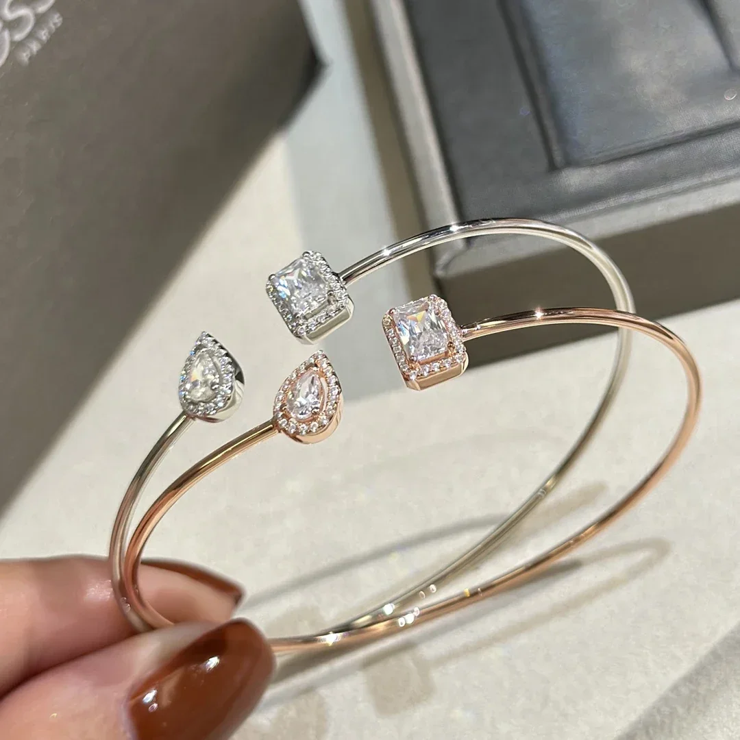 

Женский Открытый браслет из титановой стали под розовое золото 14 к. Кубики льда, капли воды, уникальный дизайн. Высококачественные подарки