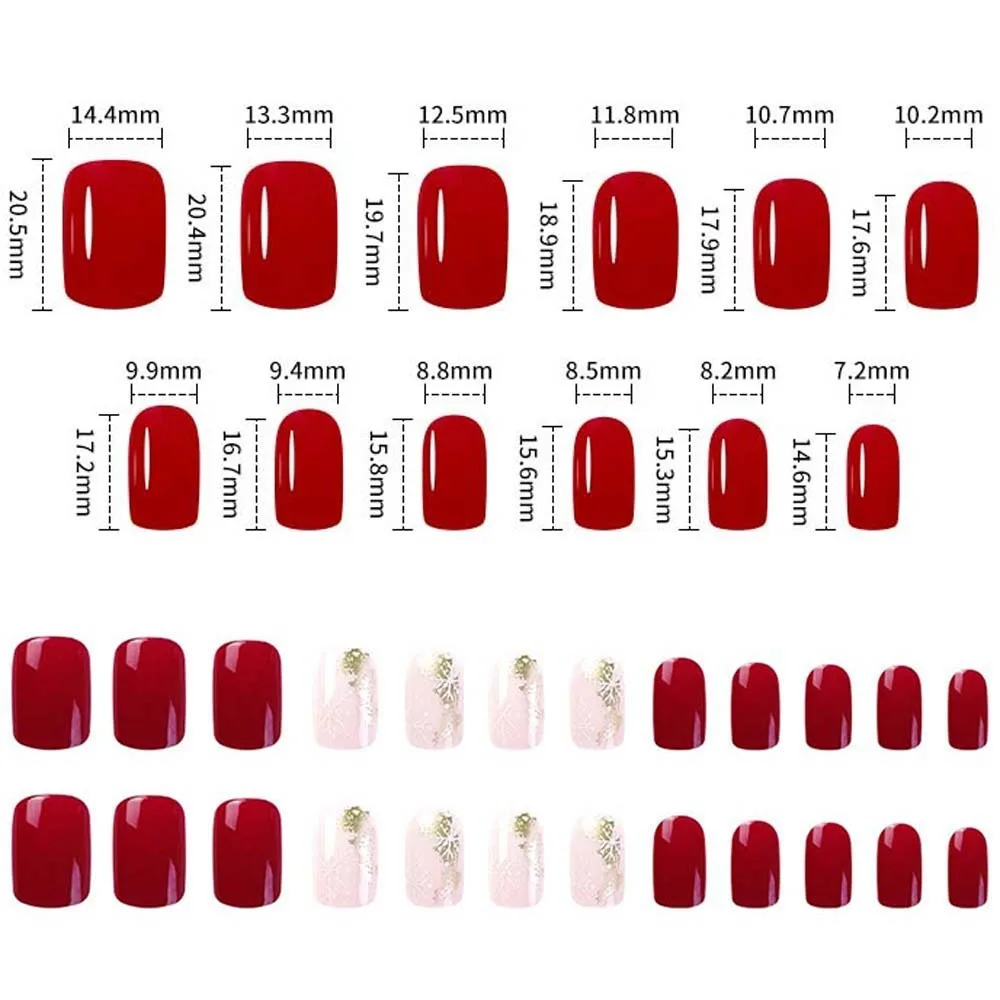 24Pcs/set Nail Supplies Christmas False Nails Manicure Material DIY Nail Accessories Christmas Fake Nails Snowflake