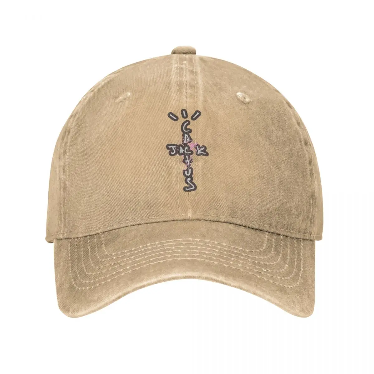 Cactus Jack Czapka z daszkiem Vintage Distressed Denim Travis Scott Snapback Cap dla mężczyzn Kobiety Outdoor Summer Regulowany krój Czapka z daszkiem