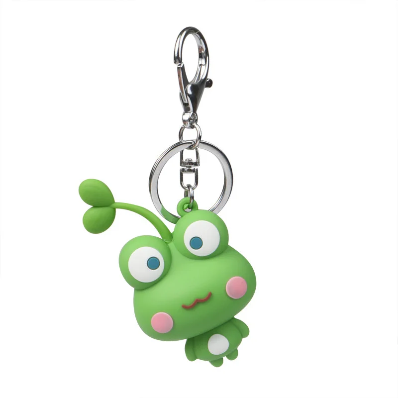 Cute bean sprouts, frog cartoon keychain, car keychain, creative backpack hanging decoration, couple gift wholesale 5