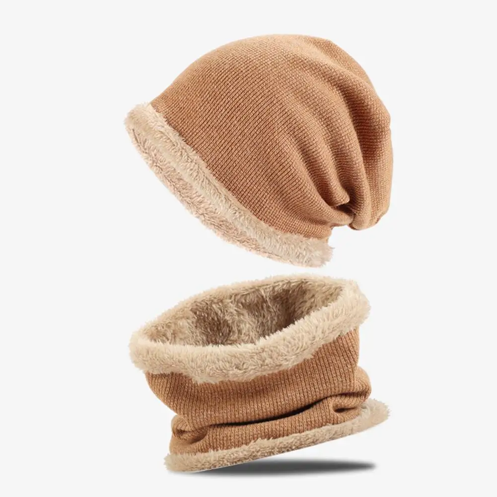 

Elastic Hat Warm Plush Hat Scarf Set with Windproof Neck Protection Cozy Baggy Faux Fur Dome for Cycling Outdoor Activities Ear