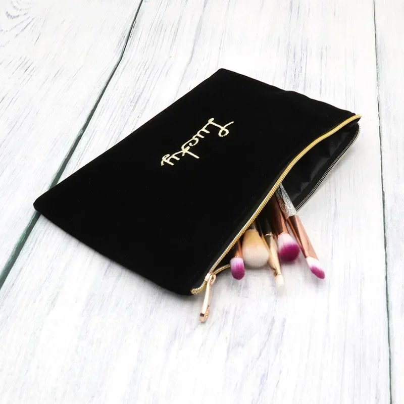 Women Zipper Velvet Make Up Bag Travel Large Cosmetic Bag for Makeup Solid Color Female Make Up Pouch Necessaries Storage bag 5
