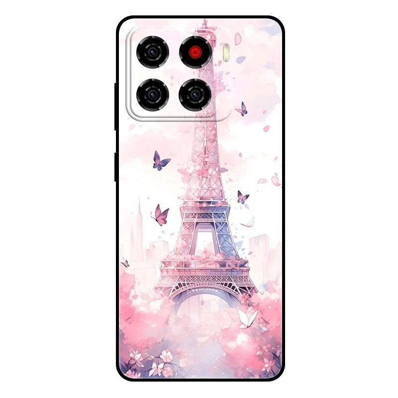 Cute Cartoon Black Soft Silicone Protective Cover for ZTE Blade A56 4G Phone
