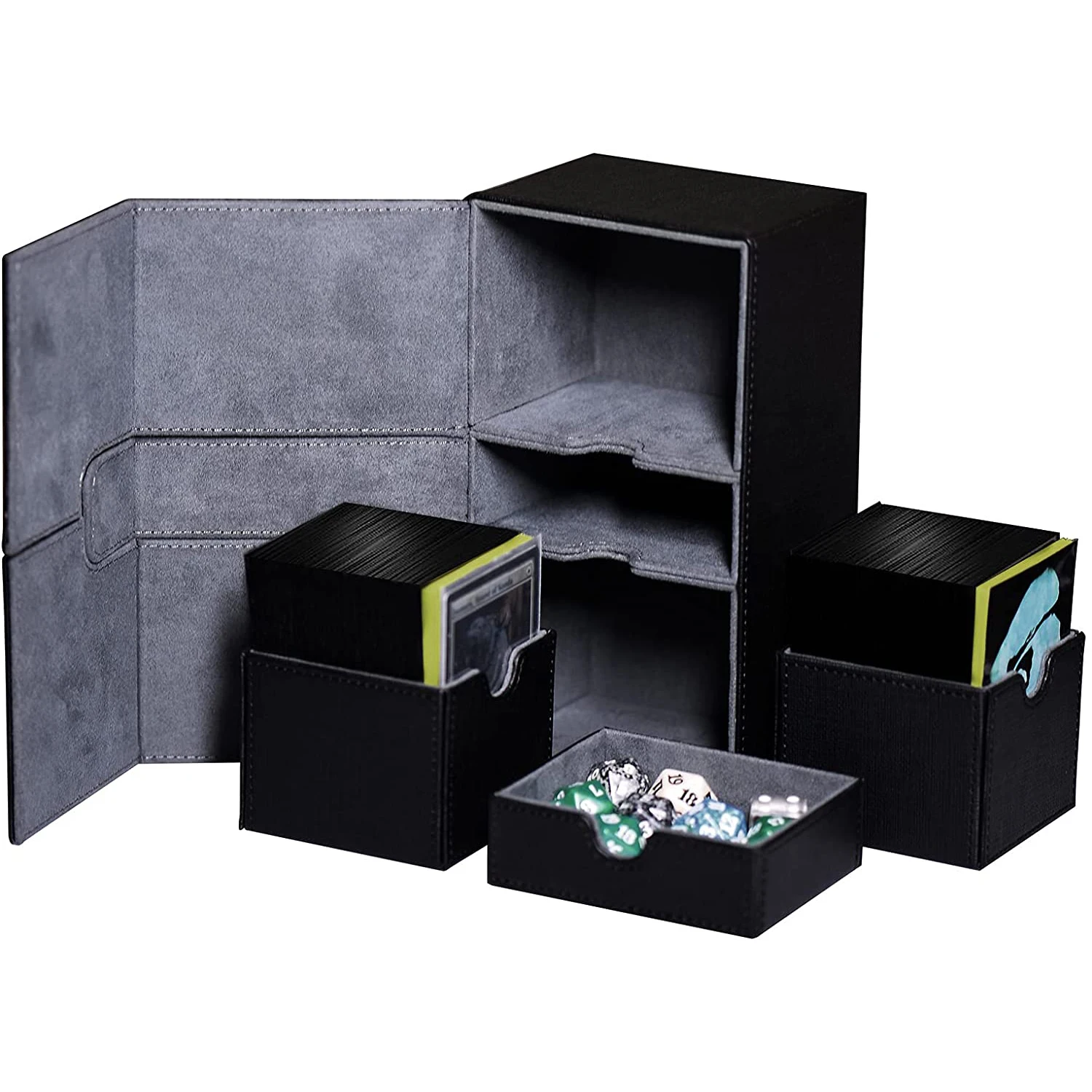 Scimi XLarge Premium Double Deck Box for 200+ Sleeved Cards Pro Twin