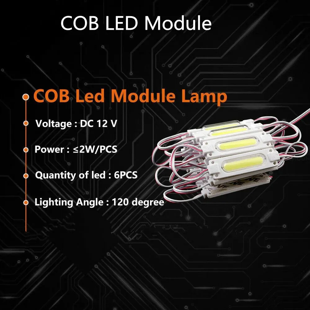 10pcs/lot injection with lens COB LED module led modules led module Waterproof LED back light backlight For sign channel letter DC12V 2W IP68