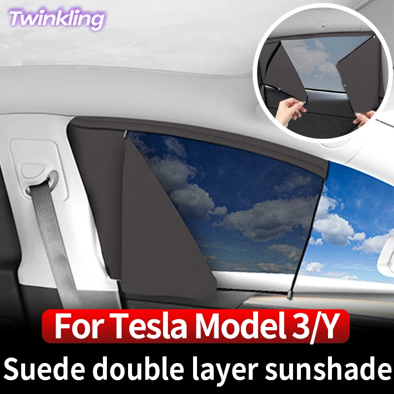 Track Stil Sonnencreme Thermische Vorhang für Tesla Modell 3/Y 2017-2023  Seite Windows Privatsphäre Sonnenschirm für Camping isolierte Sonnenschirm  - AliExpress