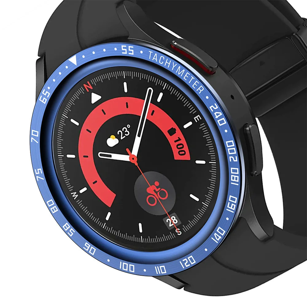 Sleek Rotating Metal Bezel Ring with Time Scale Protective Cover