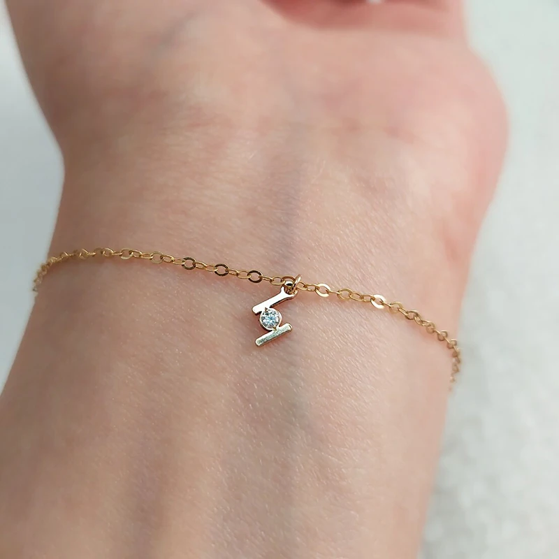 14K Gold Filled H shape Charm Zircon Single Hole Connector Pendant For Necklace DIY Jewelry Tarnish Resistant Jewelry Findings