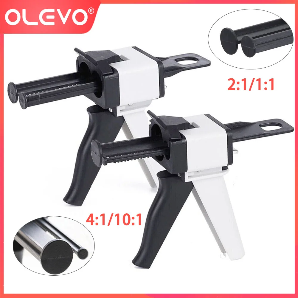 Dental Impression Mixing Dispenser Gun - 4:1 / 10:1 Ratio For Temporary Crowns, 50ml