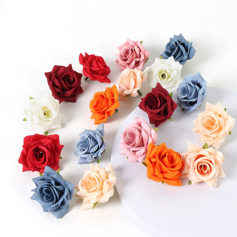 5/10pcs 6cm Rose künstliche Blumen gefälschte Blumen Köpfe für Wohnkultur Ehe Hochzeit Dekoration Handwerk Girlande Geschenke Zubehör – Detail 4