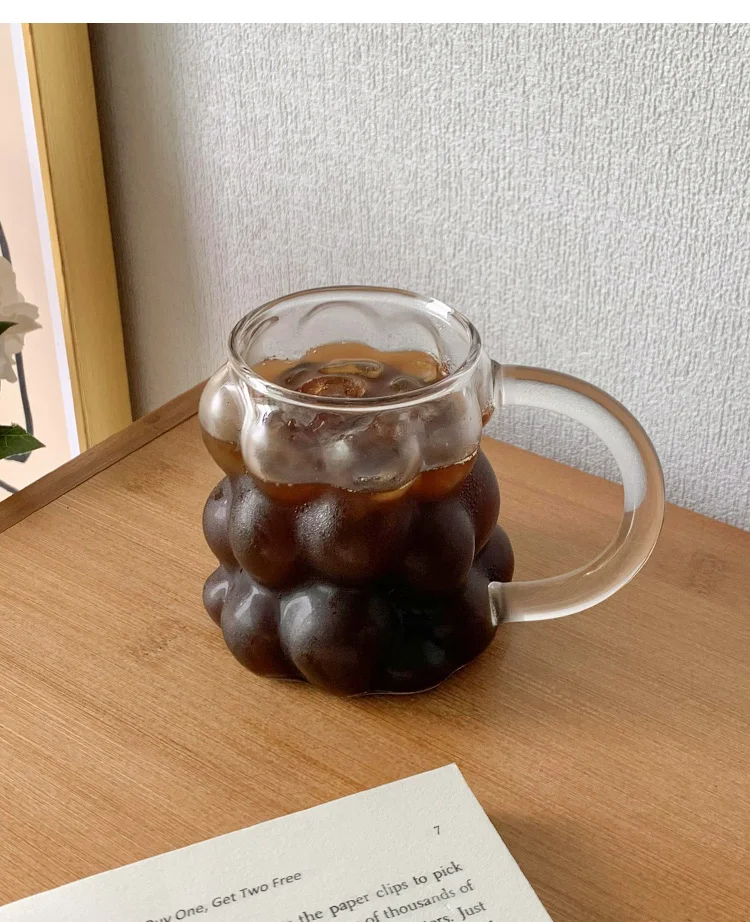 Creative Glass Mug Retro Coffee Milk Cup Transparent Breakfast Cups Wine Latte Cocktail Glasses