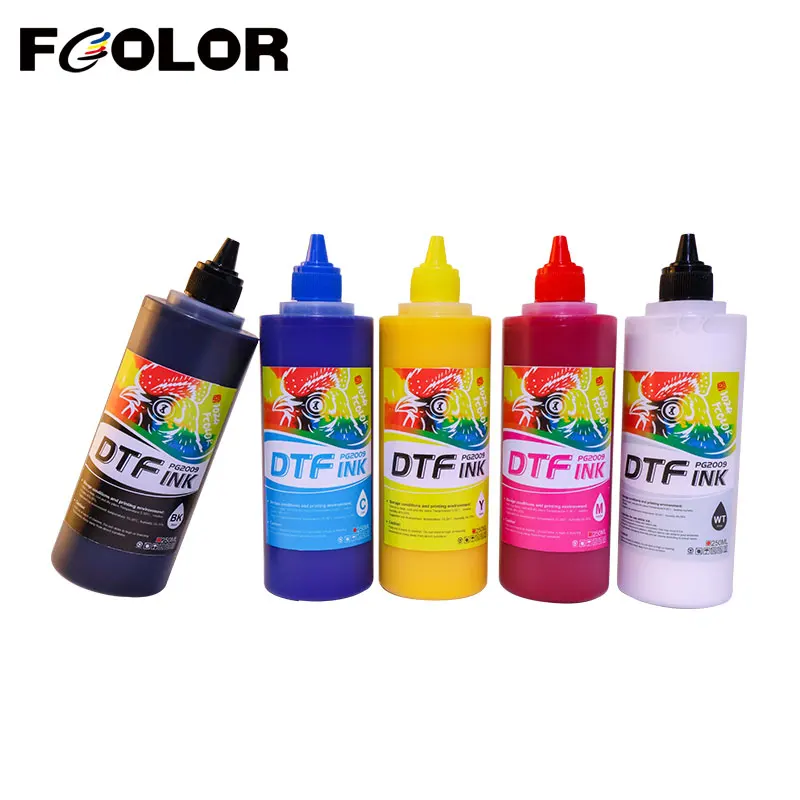 Fcolor DTF Ink 250ML PG2009 DTF Transfer Ink for Epson XP600 L1800 L8050 Printer Heat Transfer Printing C M Y BK LC LM W