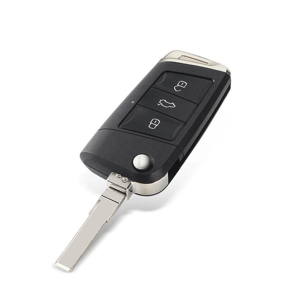 Flip Remote Key Shell Fob 3 Button Car Key For Volkswagen VW Golf 4 5 6 7 Jetta Passat CC Tiguan Polo Beetle Skoda