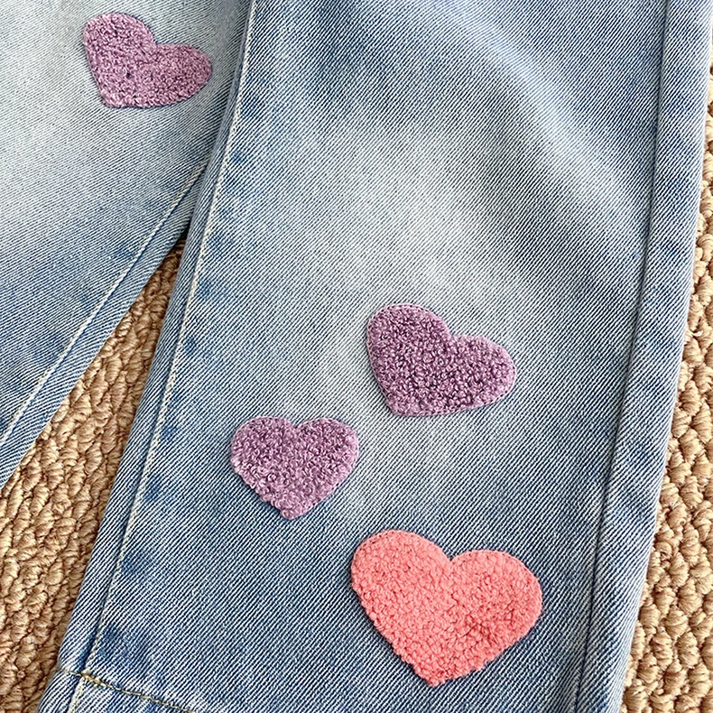 بنطلون جينز للفتيات مستقيم وفضفاض بتصميم مغسول ناعم من الدنيم، موديل خريفي جديد للفتيات الصغيرات، بنطلون واسع الساق متعدد الاستخدامات