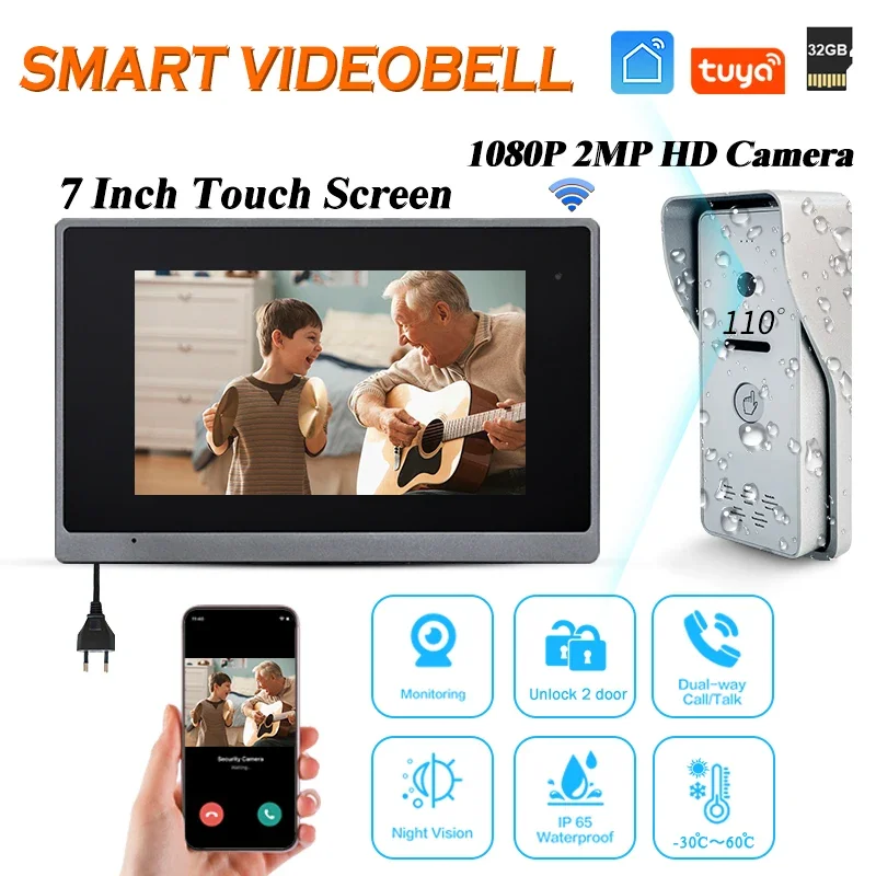 

Комплект Wi-Fi 4k камера наружный дверной датчик со звуком tuya smart 1080p видео дверной звонок потолочный светильник gsm домашняя охранная сигнализация