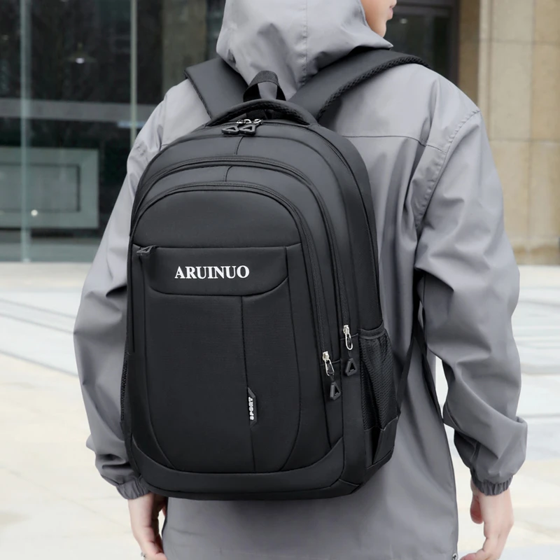 Men's backpack - large capacity, can accommodate a 15.6-inch laptop, adjustable shoulder strap, travel bag, secure zipper closur