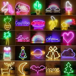LED Neon Modeling Night Light Luminous Letter Decor Light Sign Art Sign Night Lamp Xmas Birthday Gift Wedding Party Wall Lights
