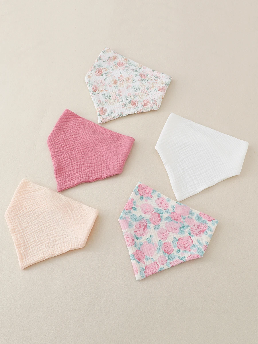 Baby Muslin Cotton Bibs | Toddler Bandana Bib | Burp Cloth Soft Absorbent Gauze Muslin Washable Apron for Baby 3