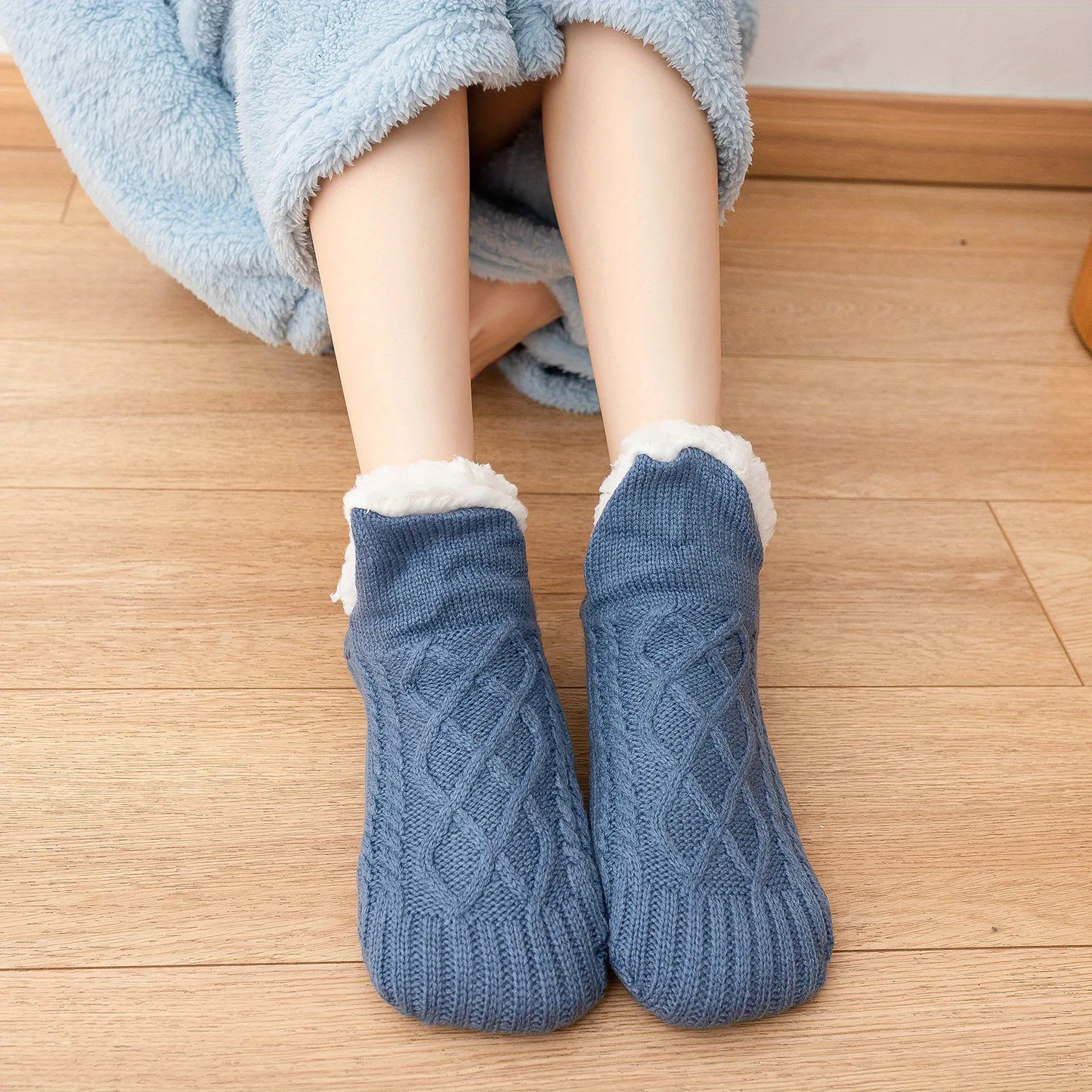 2026 Thermische Herren-Slipper-Socken Winter Warme Kurze Baumwoll-Verdickte Haus-Schlafsocken Weiche Rutschfeste Flauschige Bodensocken für Männer – Detail 7