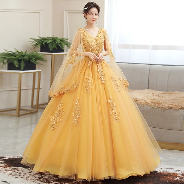 Golden Romantic off-the-shoulder sparkling long dress ➤➤ Milla Dresses -  USA, Worldwide delivery